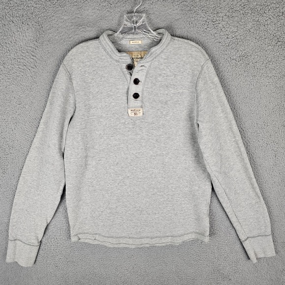Abercrombie & Fitch Other - Abercrombie & Fitch Henley Shirt Mens 2XL Waffle Knit Muscle Fit Long Sleeve Y2K